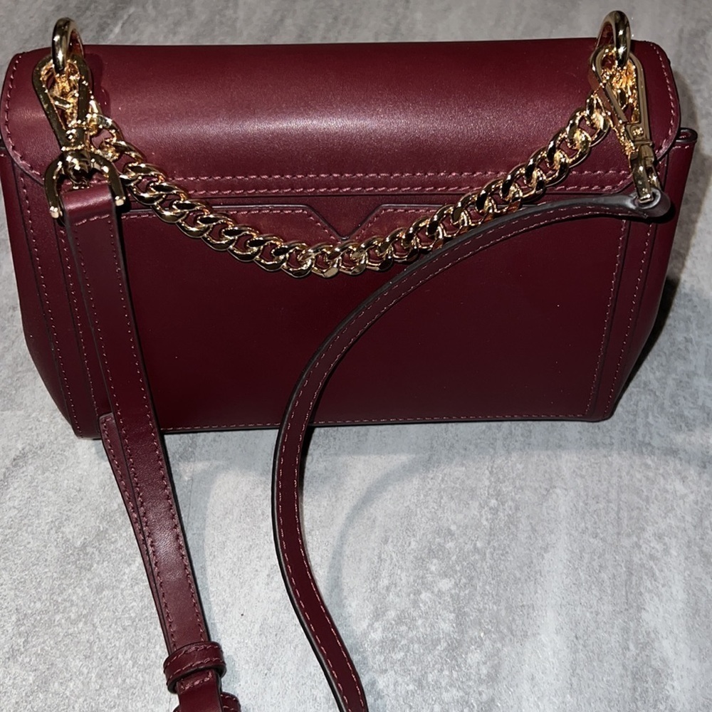 Burgundy Michael Kors CrossBody bag, purse gold hardware - Picture 7 of 14